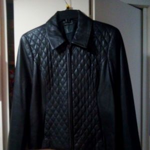 Black Quilted Leather Jacket